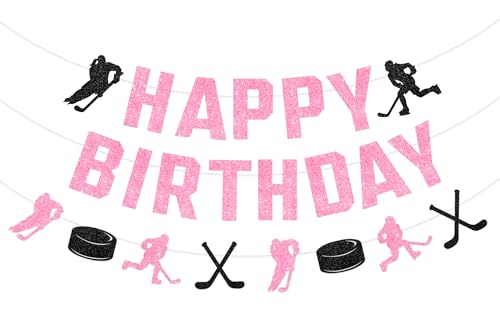 SHADOAMP Banneau hockey rose pour fête d'anniversaire