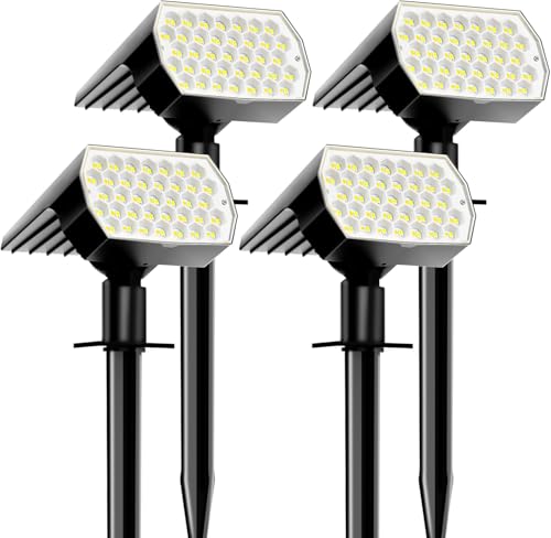 Solar Spot Lights Outdoor Waterproof 3 Modes Landscape Spotlights Dusk to Dawn Solar Powered Flood Wall Lights for Outside Solar Garden Lights for Yard Porch (4)