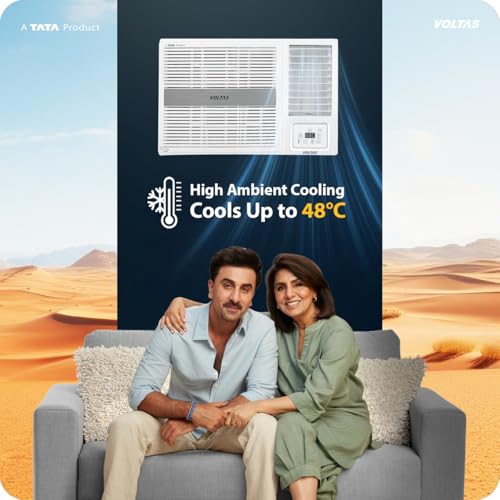Image of Voltas 1.5 ton 2 Star Fixed Speed Window AC (Copper, Anti Dust Filter, 2-Way Air Swing, Memory Restart, Sleep Mode (182FS PEARL, White)