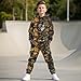 Pensura Girls 2 Pieces Sweatsuits Pullover Wolf Camo Hunting Hoodie Sweatshirt and Jogger Pants Boys Fashion Tracksuit Set Outfits Casual Clothes Fall Winter Clothing