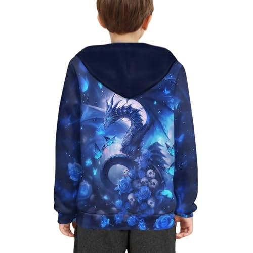 Image of WELLFLYHOM Boys Hooded Sweatshirts Hoodie Pullover Cool Graphic Crewneck Blouses Size 6-16