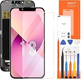 AGCUT LCD Display pour iPhone 13 Écran LCD pour iPhone 13 A2482 A2631 A2634 A2635 A2633 6,1 Pouces Ecran Replacement 3D Tactile Digitalizer Assemblée Complète avec Outils, Noir Incell