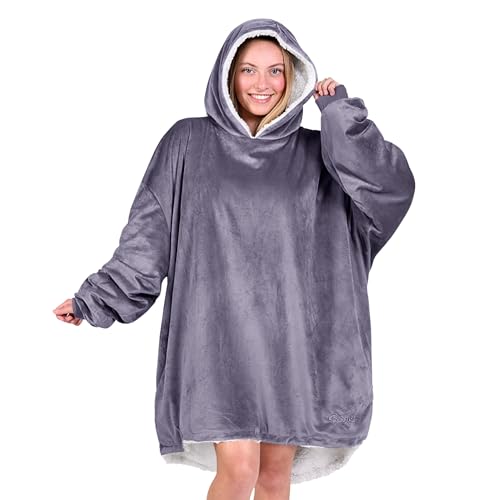 Image of Bare Home Wearable Blanket Hoodie - Soft Plush Sherpa - Warm and Cozy - Oversized Wearable Blanket