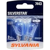 SYLVANIA 7443 SilverStar High Performance Miniature Bulb, (Contains 2 Bulbs)