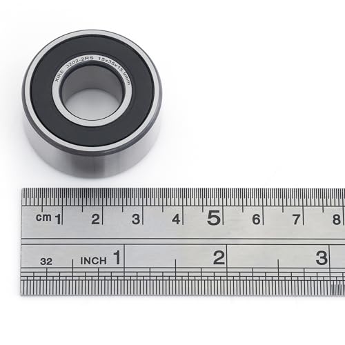 XiKe 2 Stück 3202-2RS/5202-2RS Abgedichtet Schrägkugellager 15x35x15.9mm Doppelreihe, Passend für DIY, CNC, Motor, Auto-Klimaanlage, Wasserpumpe usw.