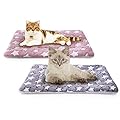 MICOOYO 2Pcs Dog Crate Bed Mattress - Fleece Pet Cushion Bed Mat, Washable Cat Cushion Pad for Small Dog Cat Puppy (S)