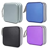 CD Holder CD Case Wallet DVD Binder DVD Organizer Storage Bag Album Hard Plastic 40 Capacity Portable Purple Storage Bag - Image 2