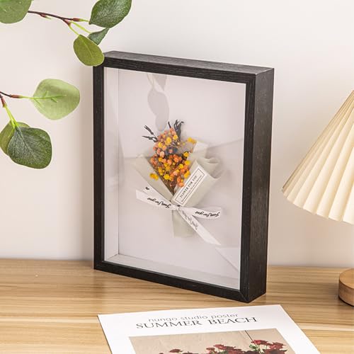 7X5 Photo Frames Box Frame - Shadow Boxes Deep 3D Craft Display Box for Memorabilia Tickets Crafts Flowers Deep (Black430,Depth 3cm)