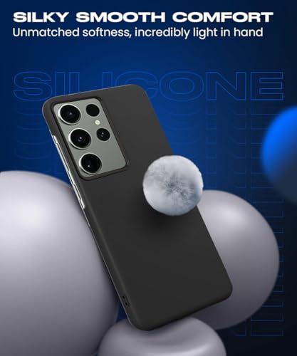 Image of WOW IMAGINE Slim Frameless Back Cover for Samsung Galaxy S23 Ultra 5G | Ultra Thin Lightweight Design & Camera Protection | Soft Matte Silicone Flexible Mobile Case (Black)