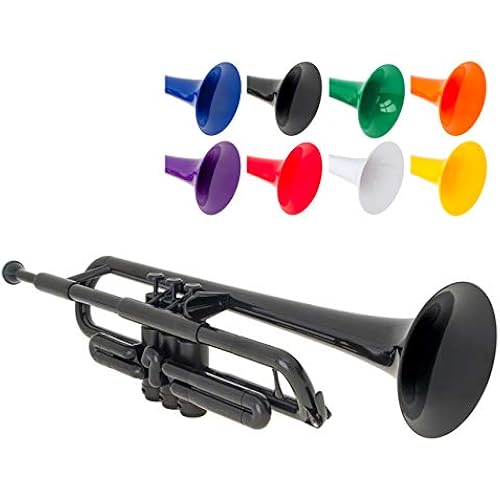 pBone PTRUMPET1BLK Jiggs pTrumpet Plastic Trumpet with Gig Bag & 3C & 5C Mouthpieces, Black