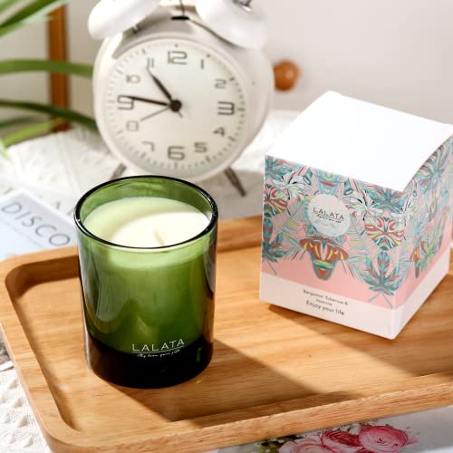 Lalata Scented Candles Bergamot & Tuberose Jasmine Candle For Home Natural Soy Candles 8 Oz-220G 45 Hours Burn Home Decor Aromatherapy Jar Candles #TOP2