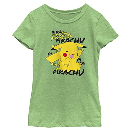 Pokémon Pikachu t-shirt fille vert pomme idéal pour l'école et les loisirs