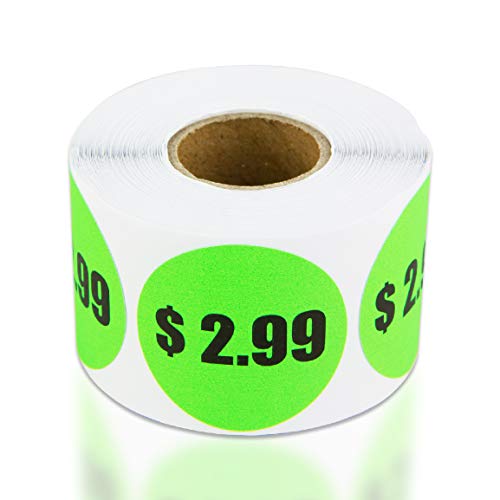 OfficeSmartLabels Preisaufkleber 1,5 x 1,5 im Aufkleber rund 1 Roll $2.99