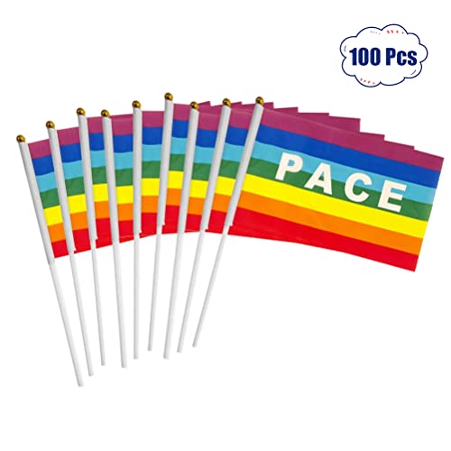 Tumnea Stock Flag Peace, Pace Flag Mini Peace Flag Flag Rainbow Flag with PACE Flag Polyester Peace Flag - 50/100 pieces - Image 2
