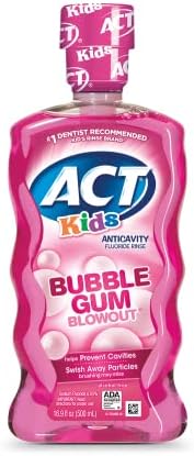 ACT Kids Anticavity Fluoride Rinse, Bubble Gum Blowout, 16.9 fl. oz.