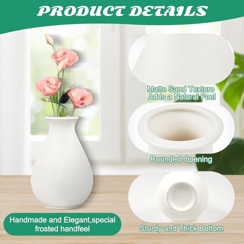 Vases en céramique blanches de transition Rainmae style épuré pour bureau