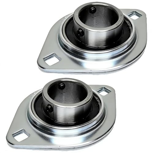 Image of 2 Pack SBPFL204-12 Pillow Block Bearings 3 /4 inch Bore Bearing Units Steel Flange Mounted Bearing Housing Pressed Steel Flange Bearing (SBPFL204)