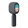 Bluetooth-microfoon, draadloze karaoke-microfoon met ledlampen, draagbare microfoon, bluetooth-compatibele luidspreker…
