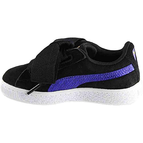 PUMA Unisex-Kids Suede Heart Snk,Puma Black/Baja Blue,11 M US Little Kid4