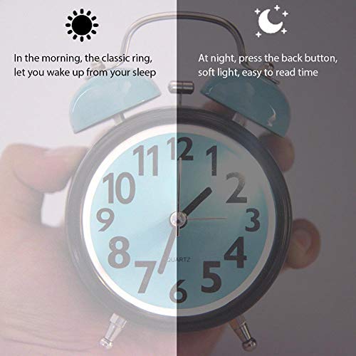 Boquite Alarm Clock, Mechanical Alarm Clock, Double Bell Ultra Silent Mechanical Alarm Clock Quartz Movement Desk Table Night Watch #TOP1