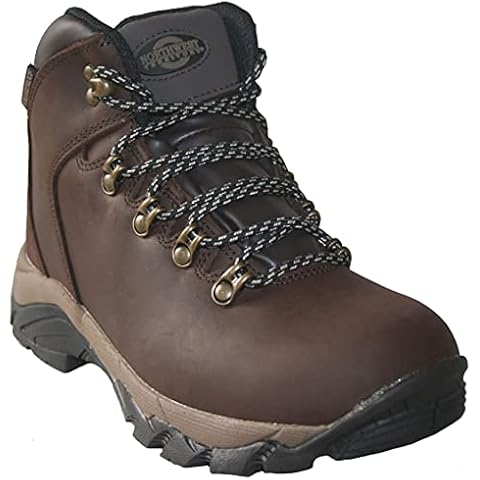 NORTHWEST TERRITORY EMERALD LADIES WATERPROOF LEATHER LACE UP HIKING/WALKING/TREKKING BOOT WITH PULL TAB & PADDED COLLAR BROWN UK SIZE 7 Cover
