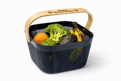 Cesto de cosecha para jardinería con asa de bambú personalizado miniatura 1