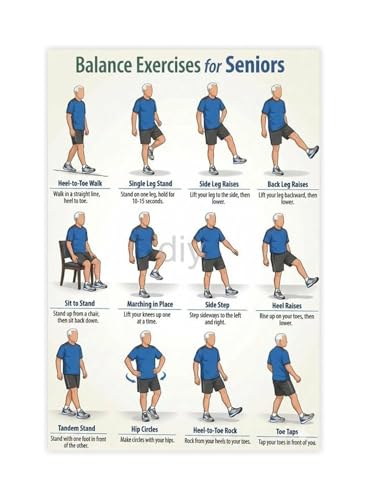 Póster de equilibrio y bienestar para la estabilidad de los abuelos en cuadro de lienzo