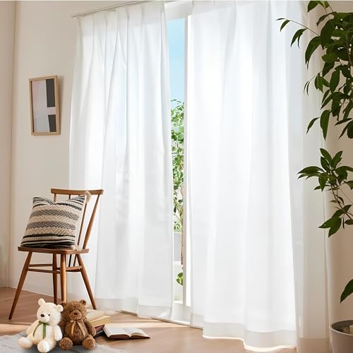 PANDA INTERIOR レースカーテン 2枚組 遮光 ミラー uvカット 透けない ホワイト...