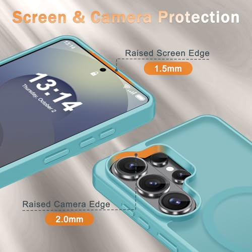 Image of for Samsung Galaxy S26 Ultra Case, Matte Magnetic Phone Cover, Light Blue | Fit for MagSafe, Screen Protector included, Shockproof Military Grade Protection, Translucent Frosted Back