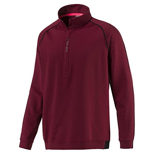 Puma Golf Men's 2018 PWR Warm 1/4 Zip Popover, Medium, Pomegranate