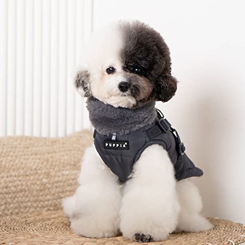 Puppia Hundemantel für kleine und mittelgroße Hunde - Donavan - wohlfühlende Wärme und Komfort - Hundejacke, PAUD-VT1853-GY-M