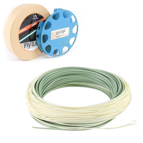 Maxcatch Outbound Saltwater Fly Line Weight Forward Floating Fly Fishing Line with 2 Welded Loops (Moss/Ivory, WF8F-100FT)