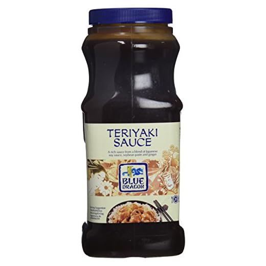 Blue Dragon Salsa Teriyaki con Jengibre, Salsa de Soja Japonesa, Sabor Dulce Caramelo, Teriyaki, 1 Litro (Paquete de 1)