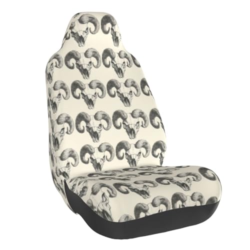 Housses de siège de voiture antidérapantes motif crâne de chèvre lavables