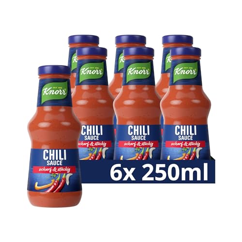 Knorr Chili Sauce scharfe Grillsauce ohne geschmacksverstärkende Zusatzstoffe und Konservierungsstoffe 6x 250 ml