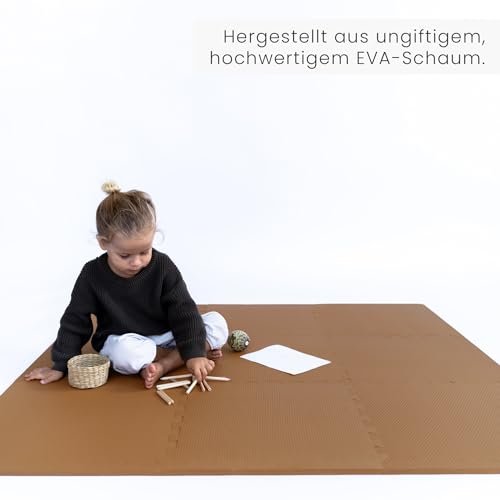 Toddlekind Playmat -Classic Foam Play Mat- 4 x 4 feet Premium Quality Foam Play Mat for Babies/Toddlers, Stylish, Non-Toxic, Odorless, Camel - Thumbnail 5
