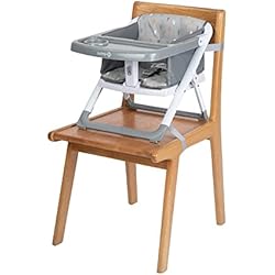Trona Kanji Safety Safety 1st Take Eat Trona bebé portátil y plegable, Trona elevador de viaje, Asiento de bebés suave y acolchad, con bandeja, color Warm Grey