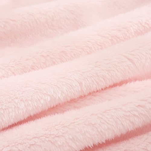Image of Exclusivo Mezcla Plush Fuzzy Fleece Throw Blanket, Super Soft, Fluffy and Warm Blankets for Couch, Bed, All Season (Light Pink, 40x50 inches)