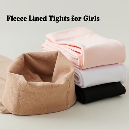 EPEIUS Fleece Lined Tights for Girls Winter Tights Toddler Ballet Tights Thick Warm Leggings 3-10 Years2