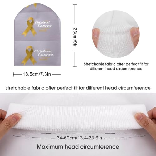 Childhood Cancer Awareness in September Kids Beanie Hat for for Girls Boys Children Cap Winter Knitted Chemo Cancer Headwear Accessories Gifts Decoration Black2