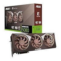 ASUS GeForce RTX 5080 16GB GDDR7 Noctua OC Edition Gaming Graphics Card (Nvidia RTX5080, NVIDIA Blackwell, DLSS 4, PCIe 5.0, 2X HDMI 2.1b, 3X DisplayPort 2.1b, RTX5080-O16G-NOCTUA)