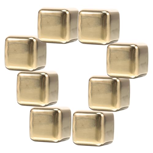 Operitacx Reusable Stainless Steel with Smooth Appearance 8pcs Golden Metal Ice Cooling Cubes Sturdy Design for Whiskey for Bakery and Offices