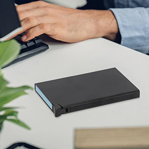 Minimalist Pop up Business Card Holder, Slim Credit Card Wallet, Pop Up Wallet RFID Blocking, Card Case Wallet for Notes and Coins and Debit Cards, Pop up Wallets for Men Women, Grey2