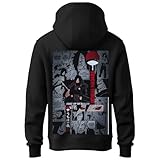 Khakey Hoodie for Boys Stylish Madara Uchiha Front and Back Printed Anime Hoodie Best Winter Wear Hooded Sweatshirt (in, Age, 12 Years, 13 Years, Regular, Black_0824)