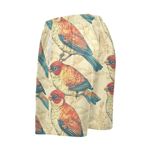 Men's Short Pajama Bottoms Bird Flying Pattern Home Casual Sleep Pants2