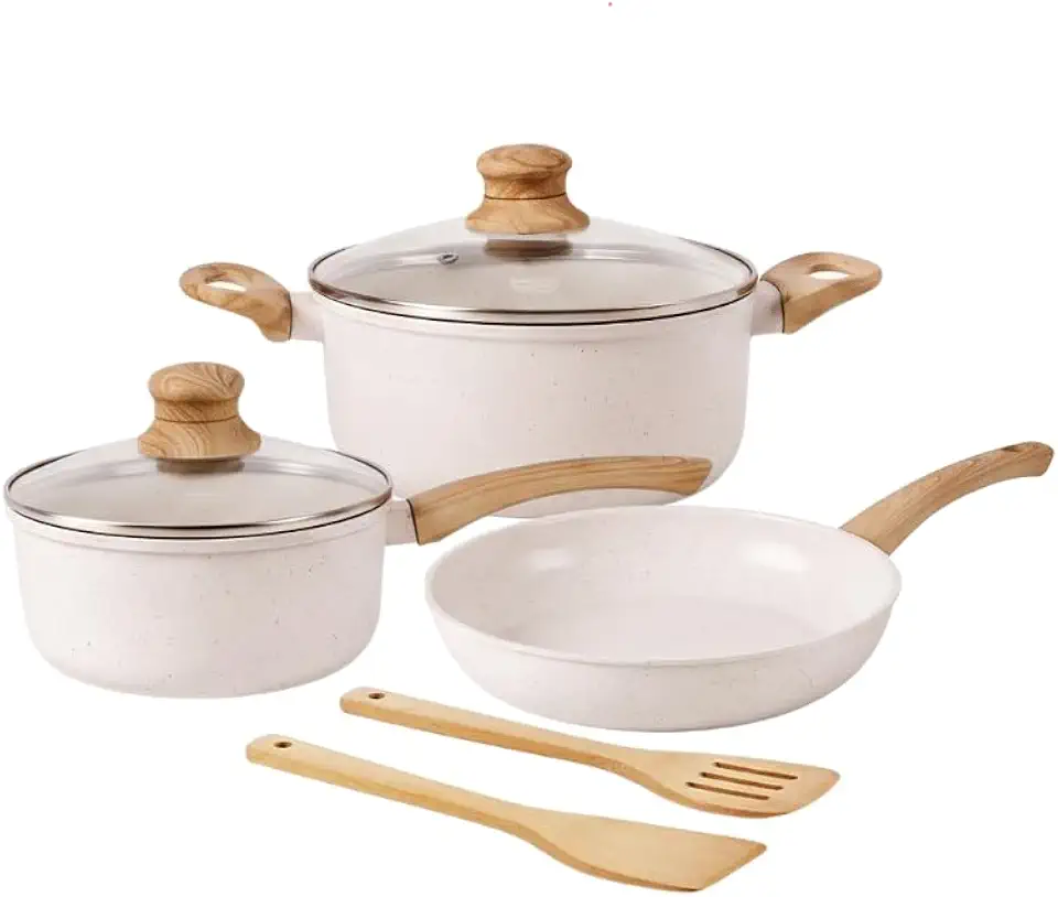 Jogo de Panelas de Indução com Revestimento Cerâmico Antiaderente Tuut Ecoglide 5 Peças Marmól