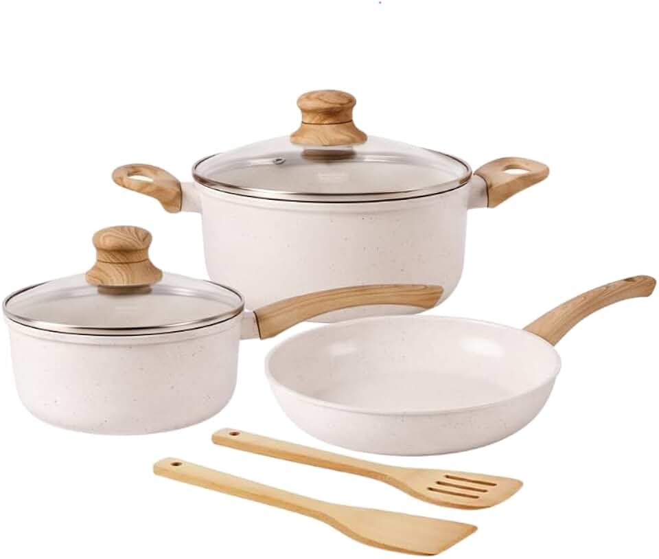 Jogo de Panelas de Indução com Revestimento Cerâmico Antiaderente Tuut Ecoglide 5 Peças Marmól