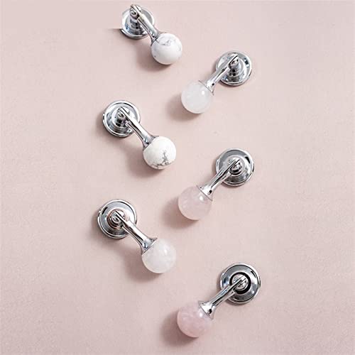 Boutons et poignées de porte armoire commode en pierre de cristal rose blanc