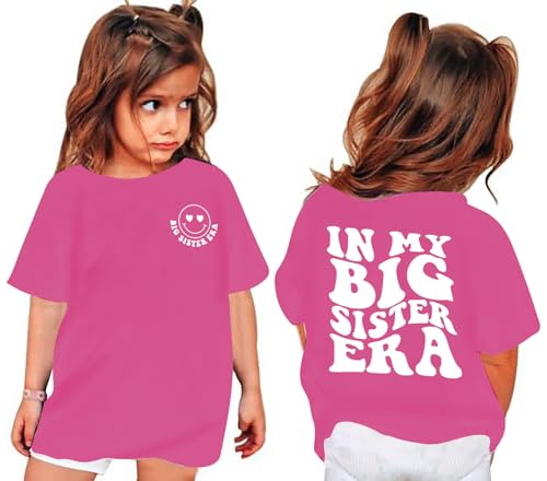 Image of Toddler Big Sister Shirts in My Big Sister Era Girl Graphic T-Shirt Casual Toddler Infant Girls Outfits