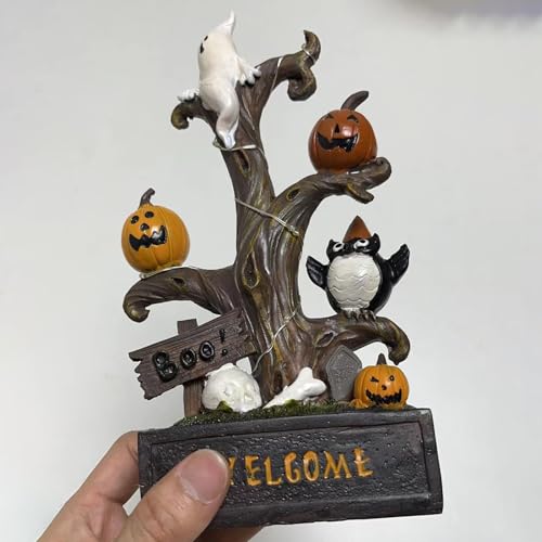 Sculpture d'arbre pour Halloween : cadeau ornement en résine pour table - 7